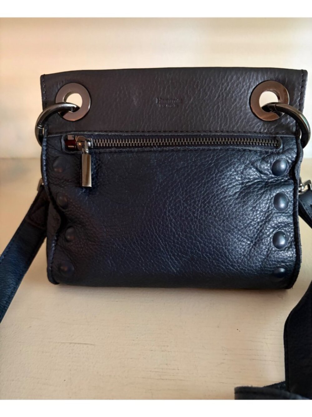 Hammitt Tony Black Leather Bag Crossbody Studded Detail
